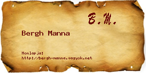 Bergh Manna névjegykártya
